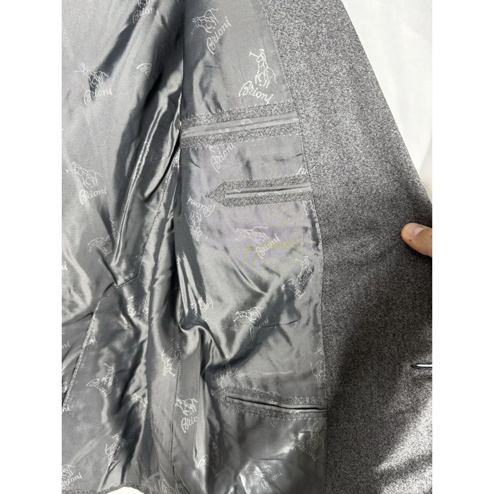 Brioni 3-Piece Suit Mens 44R Gray Cashmere Silk Bracciano Blazer Vest Trousers